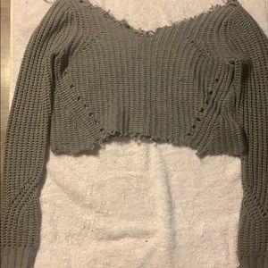 CUSTOM MADE - Crop Gray Sweater